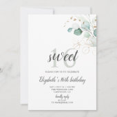 Invitation Boho Green Eucalyptus Sweet 16 (Devant)