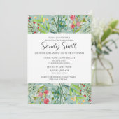 Invitation Boho Green Feuilles et Fêtes des mariées Fleurs sa (Debout devant)