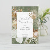 Invitation Boho Green Floral Grass Bridal Brunch (Debout devant)