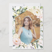 Invitation Boho Green Floral Photo Frame Sweet 16 (Dos)