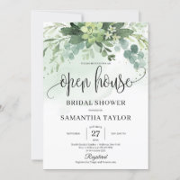 Boho Green Foliage Succulent Open House Bridal