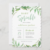 Invitation Boho Green Genre Neutral Bébé Parsemer (Devant)