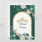Invitation Boho Green Gold Floral Mexicain Quinceañera (Dos)