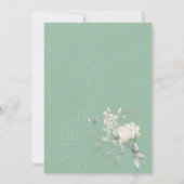 Invitation Boho Green Gold Frame baby shower d'aquarelle (Dos)