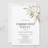 Invitation Boho Green Pampa Grass Engagement Party (Devant)