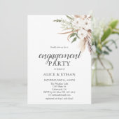 Invitation Boho Green Pampa Grass Engagement Party (Debout devant)