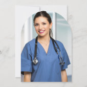 Invitation Boho Green Photo Aquarelle École de soins infirmie (Dos)