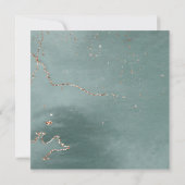 Invitation Boho Green Rouge Floral Motif 'Joyeux Mariage' (Dos)