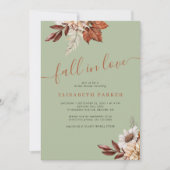 Invitation Boho green rust fall in love bridal shower (Devant)