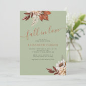 Invitation Boho green rust fall in love bridal shower (Debout devant)