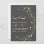 Invitation Boho Grey Watercolor Fleur sauvage Bridal Brunch (Devant)
