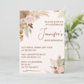 Invitation Boho Groovy Wildflower Fantaisie 42e anniversaire (Debout devant)