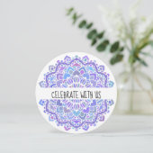 Invitation Boho Gypsy Purple Mandala (Debout devant)