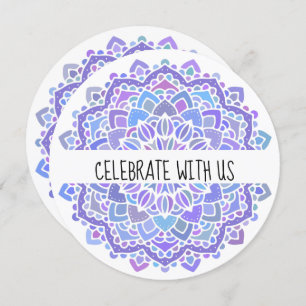 Invitation Boho Gypsy Purple Mandala