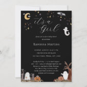 Invitation Boho Halloween C'est un Baby shower féminin (Devant)