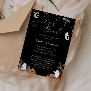 Invitation Boho Halloween C'est un Baby shower féminin