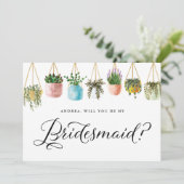 Invitation Boho Hanging Plantes Serez-Vous Ma Femme D'Accueil (Debout devant)