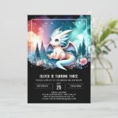 Invitation Boho Happy Dragon Anniversaire (Debout devant)