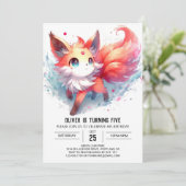 Invitation Boho Happy Fox Anniversaire (Debout devant)