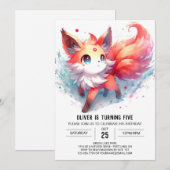 Invitation Boho Happy Fox Anniversaire (Devant / Derrière)