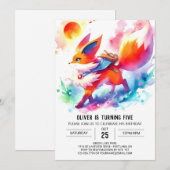 Invitation Boho Happy Fox Anniversaire (Devant / Derrière)