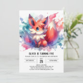 Invitation Boho Happy Fox Anniversaire (Debout devant)