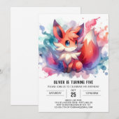 Invitation Boho Happy Fox Anniversaire (Devant / Derrière)