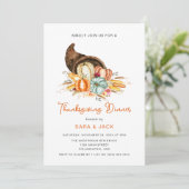 Invitation Boho Harvest Automne Citrouille Thanksgiving Dîner (Debout devant)