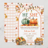 Invitation Boho He ou She Citrouille Genre Reveillez Automne (Devant / Derrière)