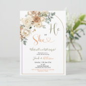 Invitation Boho He ou She Rustic Automne Floral Genre Reveill (Debout devant)