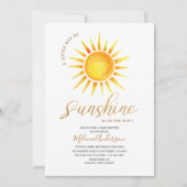 Invitation Boho Hello Sunshine watercolor baby shower (Devant)