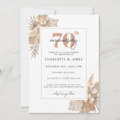 Invitation Boho Herbe des Pampas 70e anniversaire de mariage (Devant)