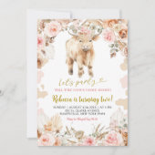 Invitation Boho Highland Cow Farm Girl Anniversaire Invitatio (Devant)