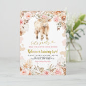 Invitation Boho Highland Cow Farm Girl Anniversaire Invitatio (Debout devant)