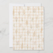 Invitation Boho Highland Cow Gingham Floral Anniversaire (Dos)