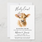 Invitation Boho Highland Holy Cow Couples Baby shower (Devant)