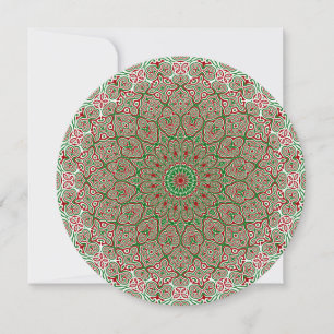 Invitation Boho Hippie Funky Trippy Orné Mandala de Noël