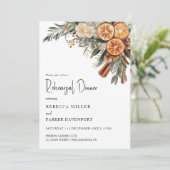 Invitation Boho hiver agrumes sec orange de répétition dîner (Debout devant)