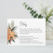 Invitation Boho hiver Détails du mariage (Debout devant)