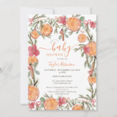 Invitation Boho Hiver Séché Agrumes Baby shower Floral (Devant)