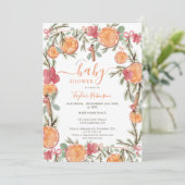 Invitation Boho Hiver Séché Agrumes Baby shower Floral (Debout devant)