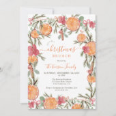Invitation Boho Hiver Séché Agrumes Floral noël brunch (Devant)