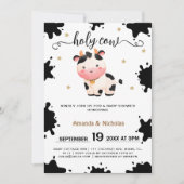 Invitation Boho Holy Cow & Stars Baby Boy Douche (Devant)