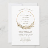 Invitation Boho Hoop Pampas Grass Mariage (Devant)