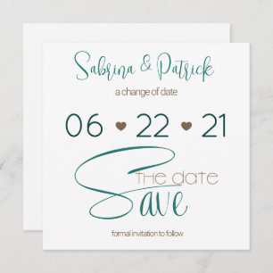 Invitation BOHO Hunter Typographie verte Sauvez la date