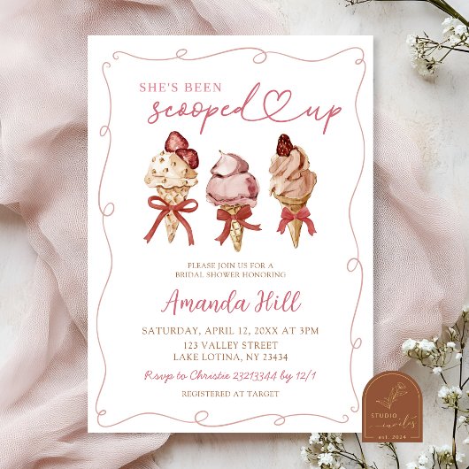 Invitation Boho Ice Cream Elle a été emportée Fête des mariée