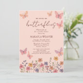 Invitation boho Il Me Donne Des Papillons Fête des mariées (Debout devant)