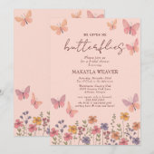 Invitation boho Il Me Donne Des Papillons Fête des mariées (Devant / Derrière)