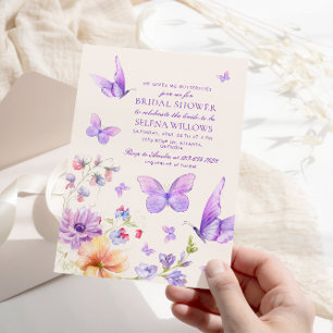 Invitation Boho Il Me Donne Des Papillons Fête des mariées Vi