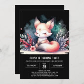 Invitation Boho Imaginaire Fox Anniversaire numérique (Devant / Derrière)